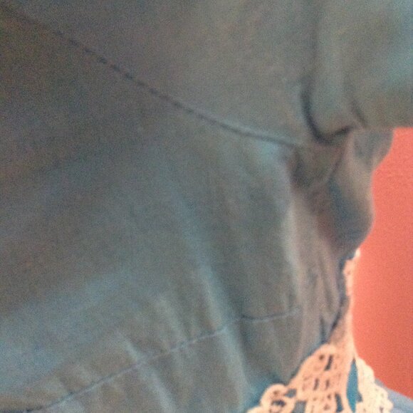 AS IS Vintage 1960s '60s Blue Handmade Alice in Wonderland-Type Midi Dress - Picture 7 of 8